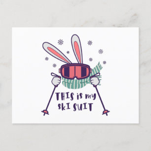 This is my Ski Skiing Rabbit with ski pos Briefkaart