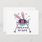 This is my Ski Skiing Rabbit with ski pos Briefkaart (Voorkant / Achterkant)