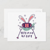 This is my Ski Skiing Rabbit with ski pos Briefkaart (Voorkant / Achterkant)