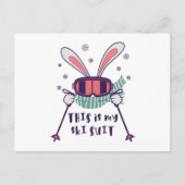 This is my Ski Skiing Rabbit with ski pos Briefkaart (Voorkant)