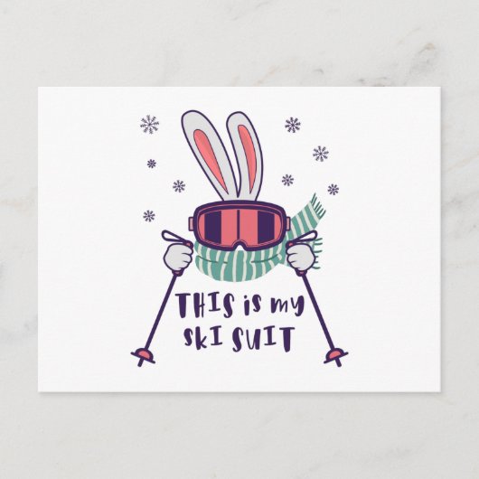 This is my Ski Skiing Rabbit with ski pos Briefkaart (Voorkant)