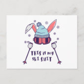 This is my Ski Skiing Rabbit with ski pos Briefkaart (Voorkant)