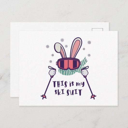 This is my Ski Skiing Rabbit with ski pos Briefkaart (Voorkant / Achterkant)