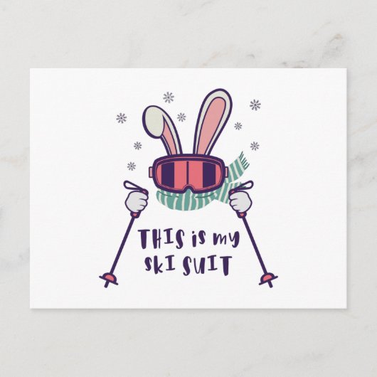 This is my Ski Skiing Rabbit with ski pos Briefkaart (Voorkant)