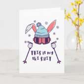 This is my Ski Skiing Rabbit with ski pos Kaart (Gele Bloem)