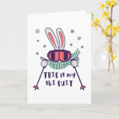 This is my Ski Skiing Rabbit with ski pos Kaart (Gele Bloem)