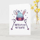 This is my Ski Skiing Rabbit with ski pos Kaart (Gele Bloem)