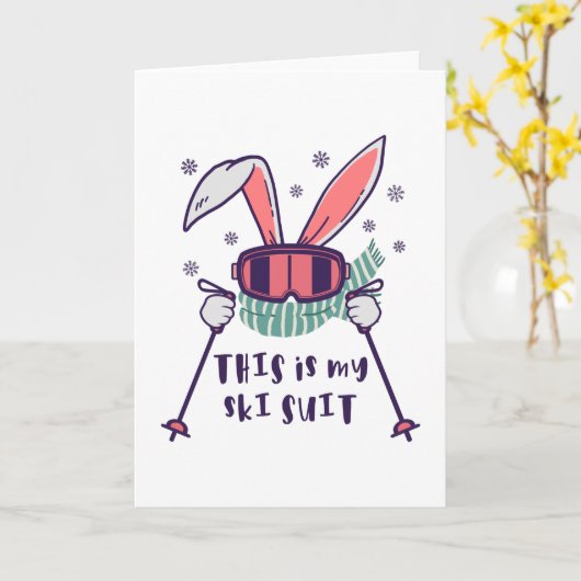 This is my Ski Skiing Rabbit with ski pos Kaart (Gele Bloem)