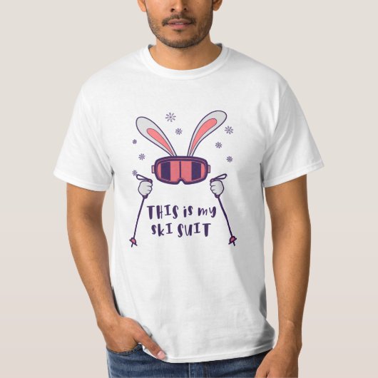 This is my Ski Skiing Rabbit with ski pos T-shirt (Voorkant)