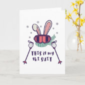 This is my Ski Suit Skiing Rabbit with ski poles Kaart (Gele Bloem)