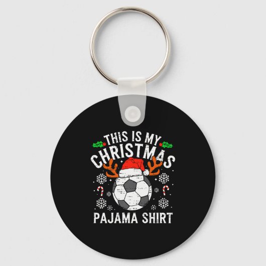 This Is My Soccer Christmas Pajama Shirt Srts Mens Sleutelhanger (Voorkant)