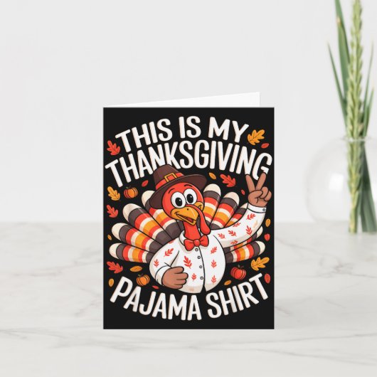 This Is My Thanksgiving Pajama Shirt Pjs Adult Kid Kaart (Voorkant)