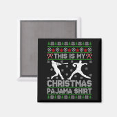 This Is My Ugly Christmas Pajama Baseball Funny Wi Magneet (Voorkant / Achterkant)