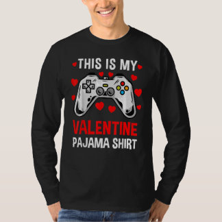 This Is My Valentine Pajama Gamer Heart Controller T-shirt