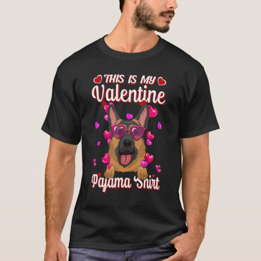 This Is My Valentine Pajama Shirt German Shepherd  (Voorkant)