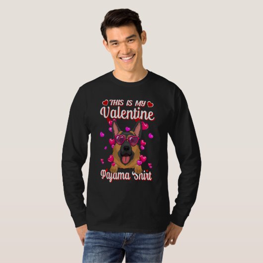 This Is My Valentine Pajama Shirt German Shepherd (Voorkant volledig)