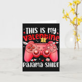 This Is My Valentine Pajama Video Games Gamer Boy  Kaart (Gele Bloem)
