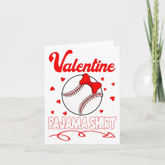 This Is My Valentines Baseball Pajama For Kids Boy Kaart (Voorkant)