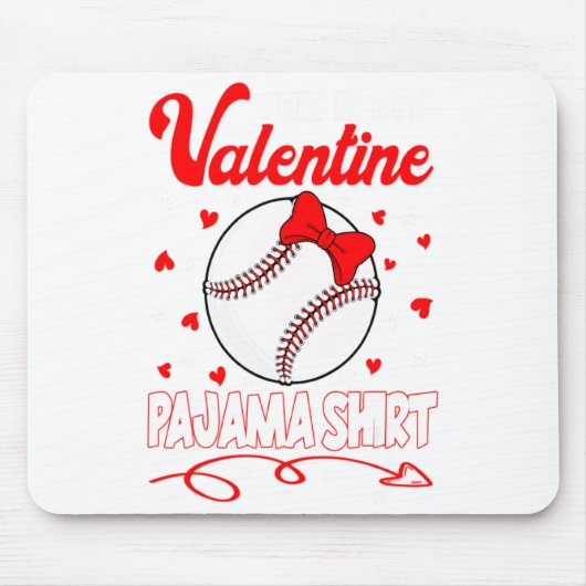 This Is My Valentines Baseball Pajama For Kids Boy Muismat (Voorkant)