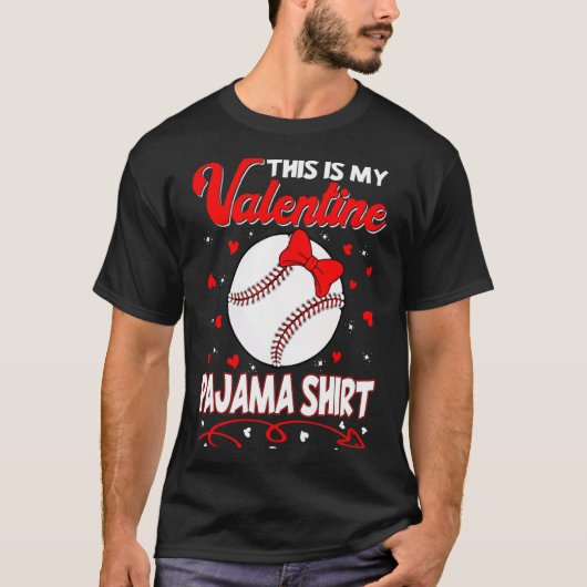This Is My Valentines Baseball Pajama For Kids Boy T-shirt (Voorkant)