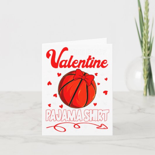 This Is My Valentines Basketball Pajama For Kids B Kaart (Voorkant)