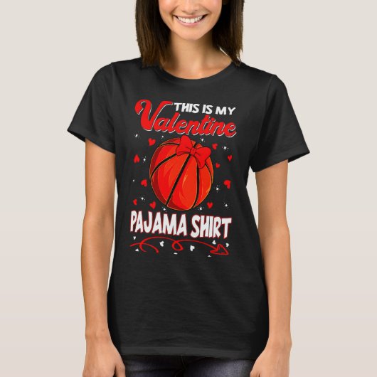 This Is My Valentines Basketball Pajama For Kids B T-shirt (Voorkant)
