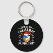 This Is My Volleyball Christmas Pajama Shirt Men B Sleutelhanger (Voorkant)