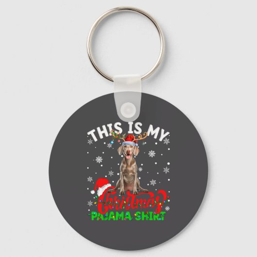 This Is My Weimaraner Dog Ugly Christmas Pajama Sw Sleutelhanger (Voorkant)