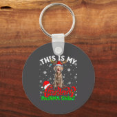 This Is My Weimaraner Dog Ugly Christmas Pajama Sw Sleutelhanger (Voorkant)