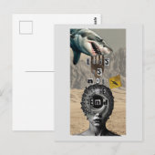 This is not the end Shark Surreal Mixed Collage Briefkaart (Voorkant / Achterkant)