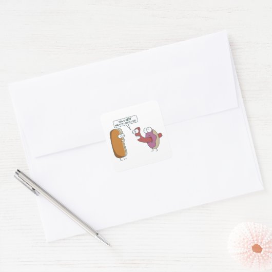 This is not what it looks like vierkante sticker (Envelop)