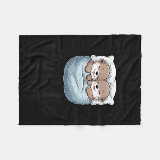 This Is Our Cuddle Shirt Adorable Otters  Fleece Deken (Voorkant (Horizontaal))