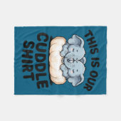 This Is Our Cuddle Shirt Cute Elephant Couple Fleece Deken (Voorkant (Horizontaal))