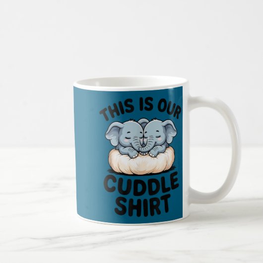 This Is Our Cuddle Shirt Cute Elephant Couple Koffiemok (Rechts)