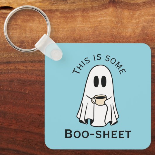This is some boo-sheet ghost boo with coffee sleutelhanger (Voorkant)