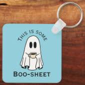 This is some boo-sheet ghost boo with coffee sleutelhanger (Achterkant)