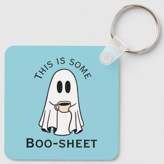 This is some boo-sheet ghost boo with coffee sleutelhanger (Achterkant)