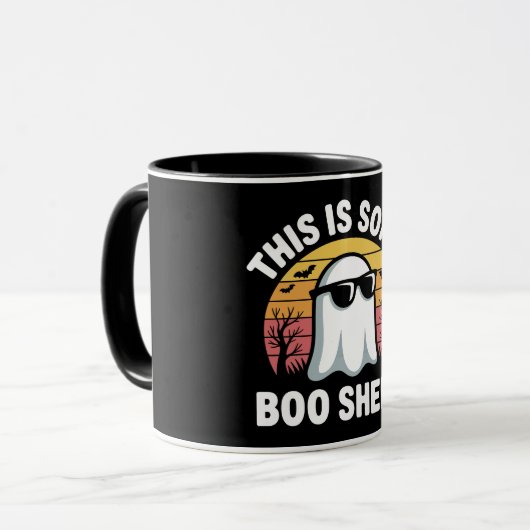 This Is Some Boo Sheet Retro Ghost Pun Mok (Voorkant links)