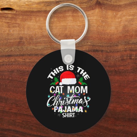 This Is The Cat Mom Christmas Pajama Shirt Men Wom Sleutelhanger (Voorkant)