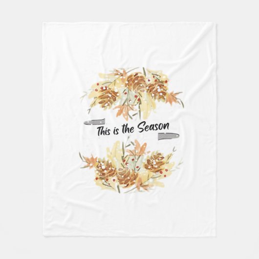 This Is The Season Pine Design Holiday Christmas C Fleece Deken (Voorkant)