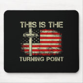 This Is The Turning Int Faith Cross Us Flag Patrio Muismat (Voorkant)