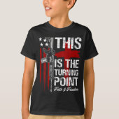 This Is The Turning Int Faith Cross Us Flag Patrio T-shirt (Voorkant)