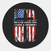 This Is The Turning Int Patriotic Christian Faith Ronde Sticker (Voorkant)