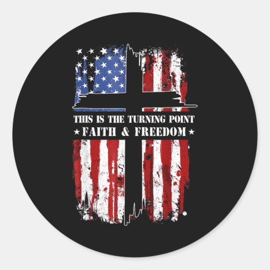 This Is The Turning Int Patriotic Christian Faith  Ronde Sticker (Voorkant)