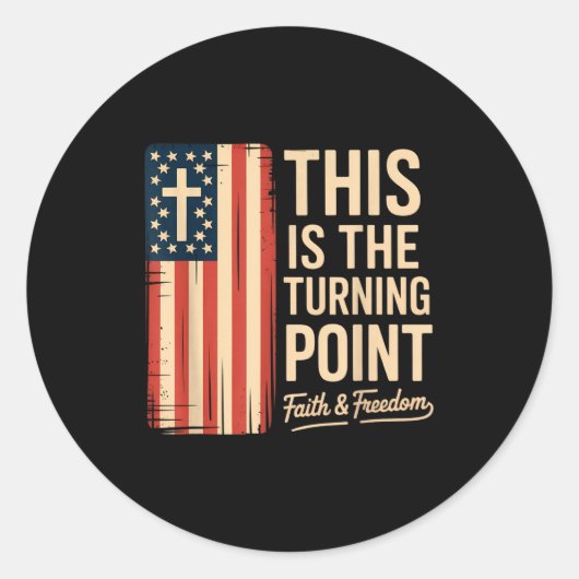 This Is The Turning Int Patriotic Faith Usa Ronde Sticker (Voorkant)