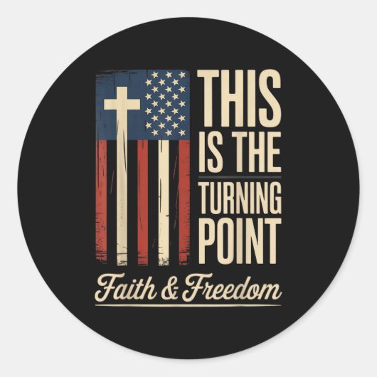 This Is The Turning Int Patriotic Faith Usa Ronde Sticker (Voorkant)