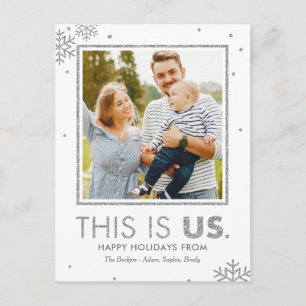 This Is Us Holiday Postcard Faux Silver Feestdagenkaart
