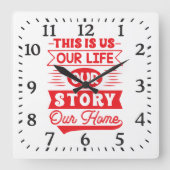 This Is Us Our Life Story Vierkante Klok (Voorkant)