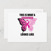 This Is What A Survivor Looks Like Breast Cancer Uitnodiging Briefkaart (Voorkant / Achterkant)
