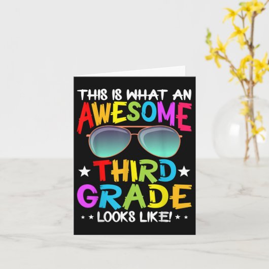 This Is What An Awesome Cute Third Grade Looks Lik Kaart (Gele Bloem)